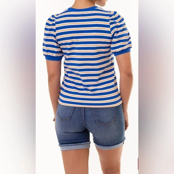 US Polo Association Striped Short Sleeve Women's Top - Picture 3 of 6